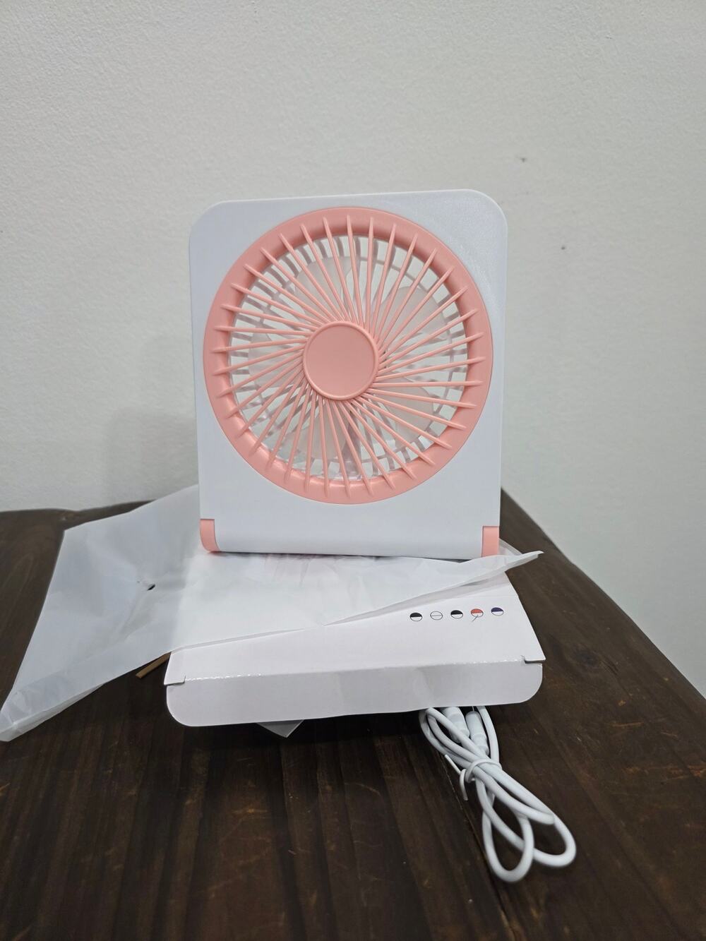 Portable Desktop Folding Fan - Ultra-Thin Rechargeable USB Desk Fan (Model M8)